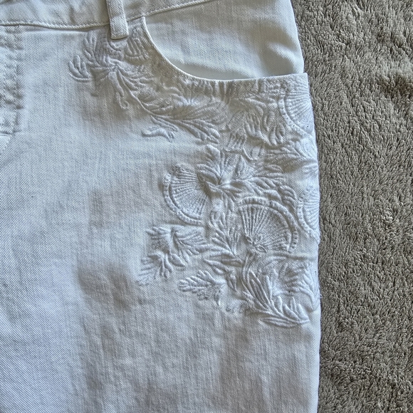 Maje embroidered cropped white jeans size 40 - Picture 6 of 14